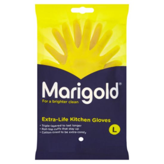 Picture of Marigold Rubber Glove Lge (8.5) x6